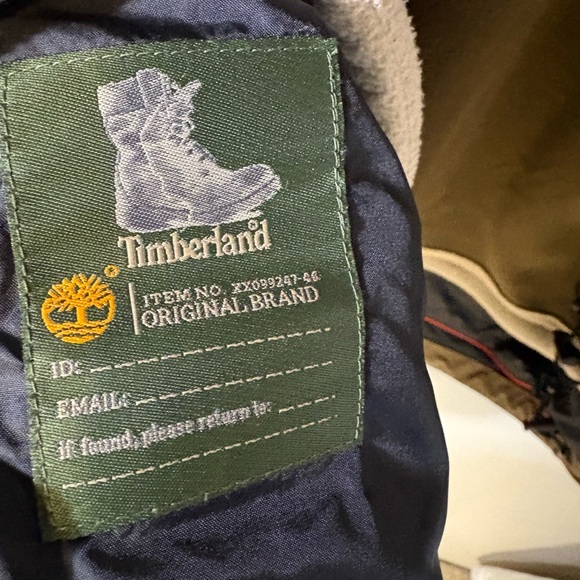 Timberland 2 Layer Winter Coat Olive Brown Sz  L  Zip out Liner Orange Accents - Picture 7 of 11